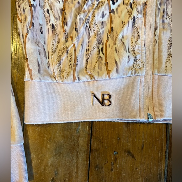 Noire Blanc Pink, Teal & Black Full Zip, Long Sleeve Hoodie Crop Track Jacket M - Picture 2 of 6